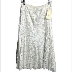 Laura Ashley NWT Long White Maxi Skirt Size Small